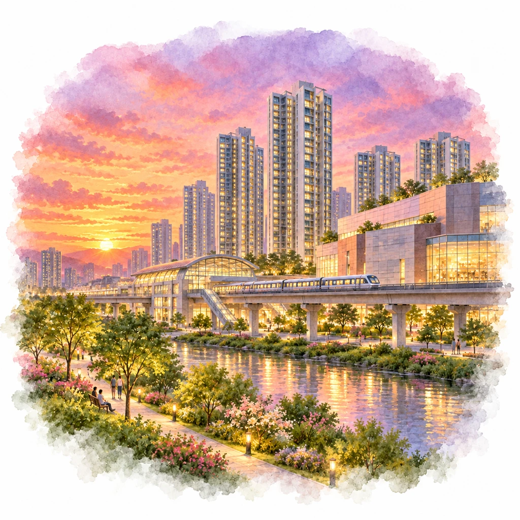 2030년 1월 — 완성된 단지